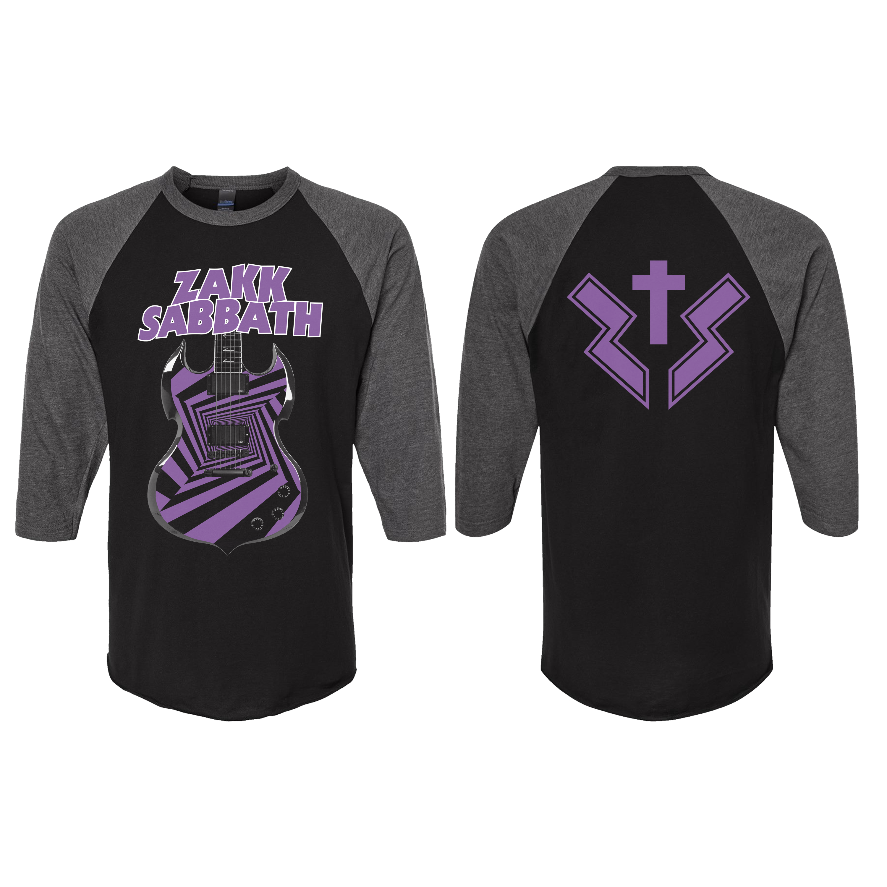 Guitar Grey/Black Raglan